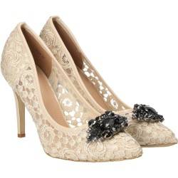 Pantofi din dantela Dame Rose bej