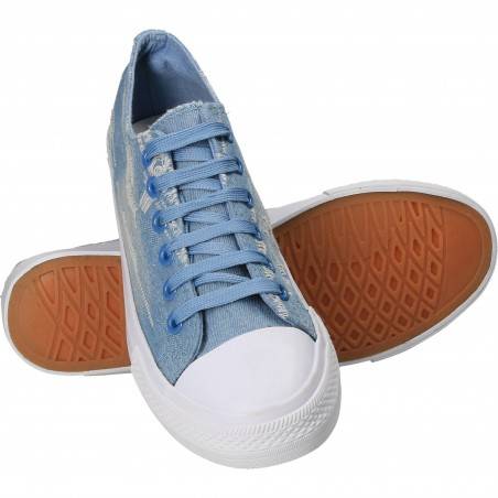 Tenisi jeans pentru barbati, albastru deschis