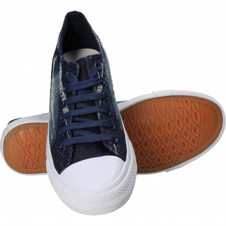 Tenisi pentru barbati din jeans albastru inchis