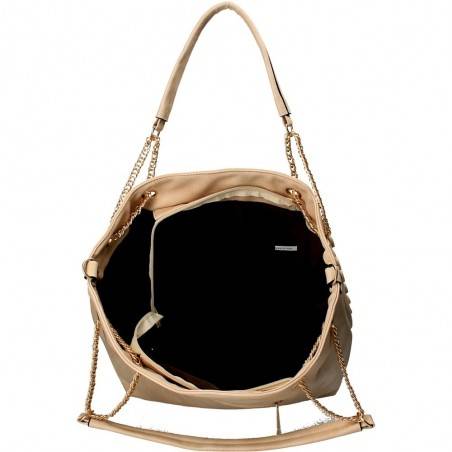 Poseta Trendy, cu buline in relief, culoarea bej