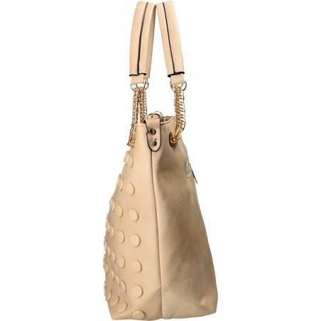Poseta Trendy, cu buline in relief, culoarea bej