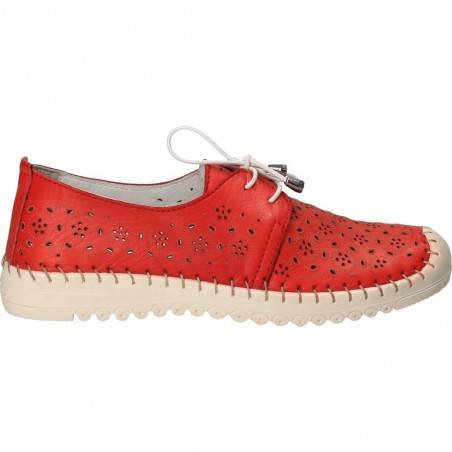 Pantofi de vara, din piele naturala, culoarea rosie