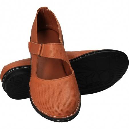 Pantofi perforati, de dama, din piele, maro, Prima Donna