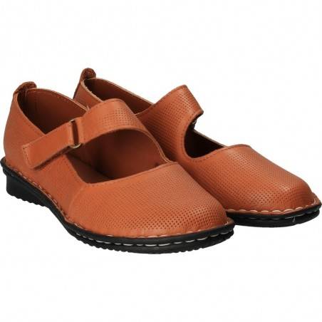 Pantofi perforati, de dama, din piele, maro, Prima Donna