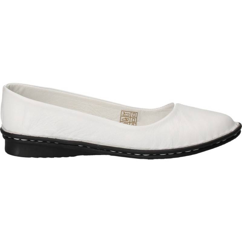 Balerini dama, albi, eleganti, din piele, Prima Donna Balerini dama, albi, eleganti, din piele, Prima Donna