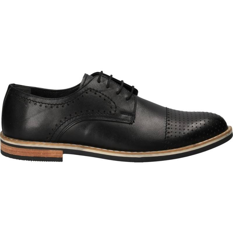 Pantofi negri, eleganti, pentru barbati, piele naturala, marca Da Vinci Pantofi negri, eleganti, pentru barbati, piele naturala, marca Da Vinci
