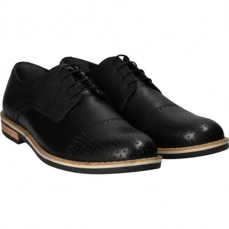 Pantofi negri, eleganti, pentru barbati, piele naturala, marca Da Vinci