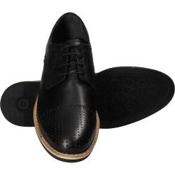 Pantofi negri, eleganti, pentru barbati, piele naturala, marca Da Vinci