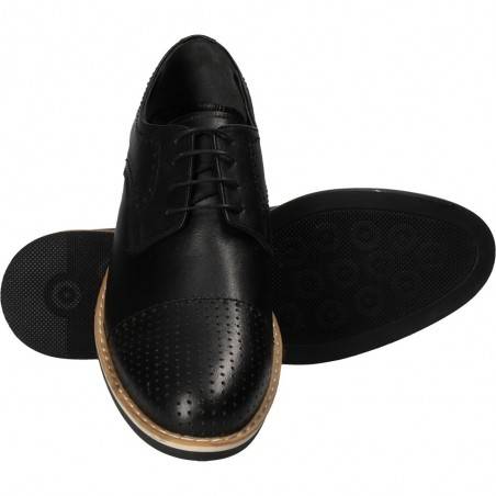 Pantofi negri, eleganti, pentru barbati, piele naturala, marca Da Vinci