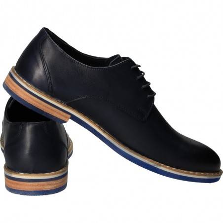 Pantofi barbati, bleumarin, marca Da Vinci, din piele naturala