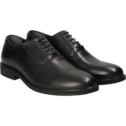Pantofi negri Da Vinci, din piele naturala, pentru barbati