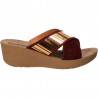 Saboti femei Bordeuax cu auriu, marca Fly Shoes