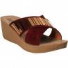Saboti femei Bordeuax cu auriu, marca Fly Shoes