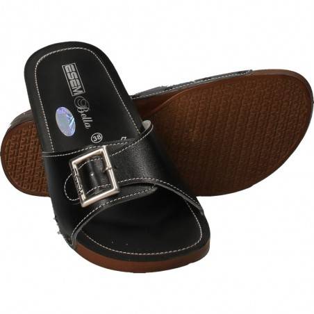 Saboti negri cu catarama, marca Fly Shoes