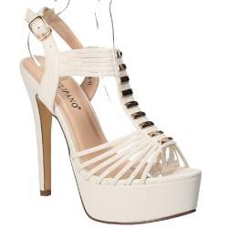 Sandale albe fashion, pentru femei, marca Tulipano