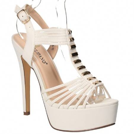Sandale albe fashion, pentru femei, marca Tulipano
