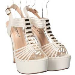 Sandale albe fashion, pentru femei, marca Tulipano