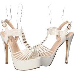 Sandale albe fashion, pentru femei, marca Tulipano