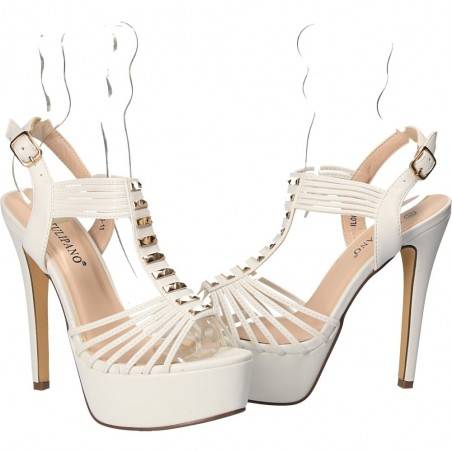 Sandale albe fashion, pentru femei, marca Tulipano