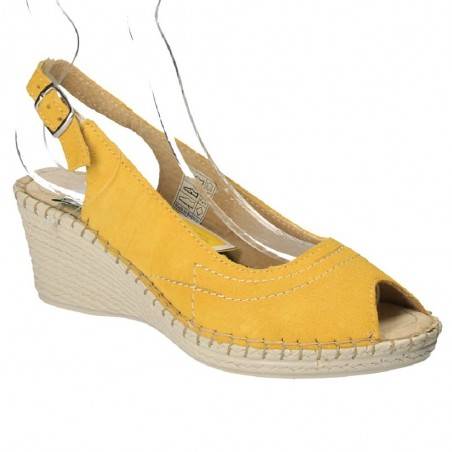 Sandale Natur Soft, din piele naturala, culoare galbena