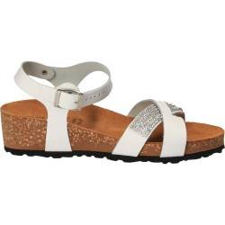 Sandale albe cu strasuri, Bellini, made in Italy