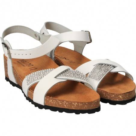 Sandale albe cu strasuri, Bellini, made in Italy