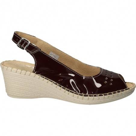 Sandale clasice din piele lacuita, cu platforma