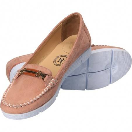 Mocasini roz, piele ecologica, marca Da Vinci