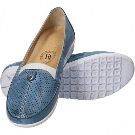 Pantofi albastru jeans, din piele naturala, marca Da Vinci