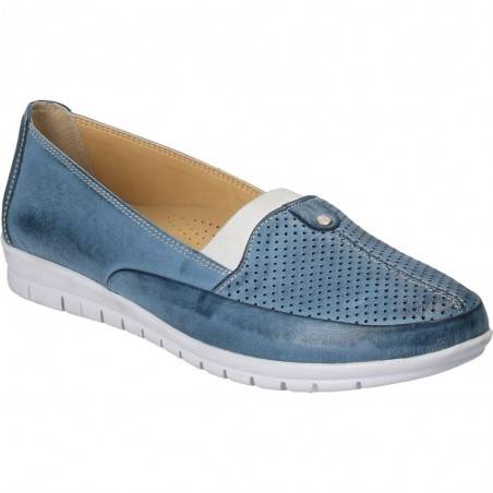 Pantofi albastru jeans, din piele naturala, marca Da Vinci