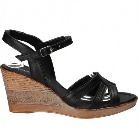 Sandale clasice, platforma medie, din piele