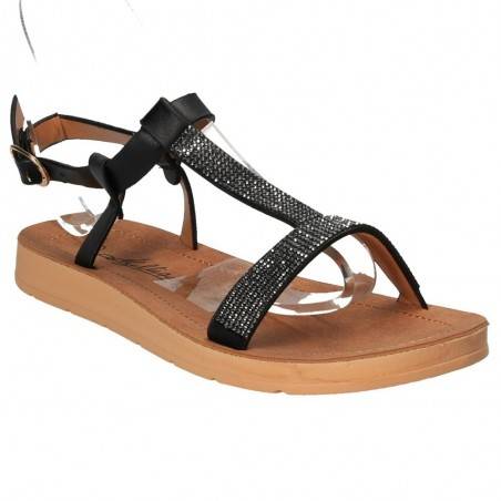 Sandale negre cu strasuri, marca Mellisa