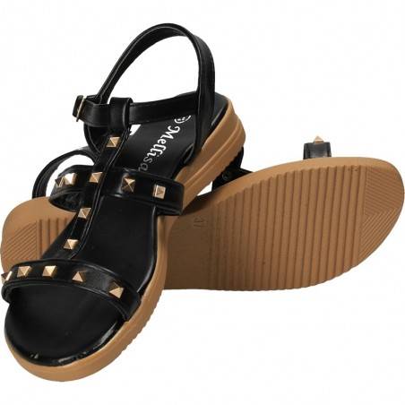 Sandale moderne, negre cu barete subtiri, marca Mellisa