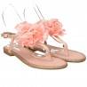 Sandale flip flops roz, cu floare satin, marca Mellisa
