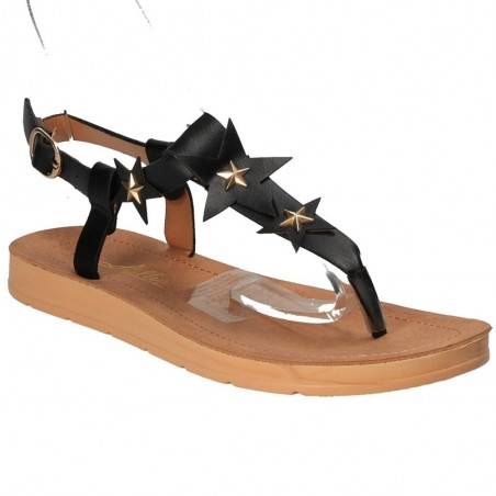 Sandale negre flip flops, decor stele, marca Mellisa