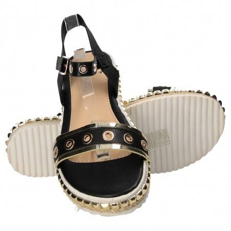 Sandale auriu cu negru, femei, marca Diamantique