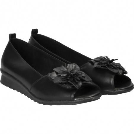 Pantofi comozi decupati, cu floare, marca Soft Space