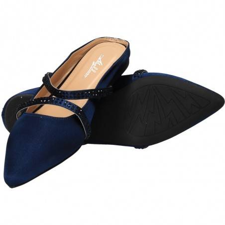Saboti fashion din satin albastru, marca Mellisa