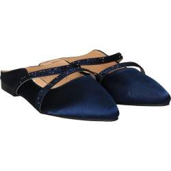 Saboti fashion din satin albastru, marca Mellisa