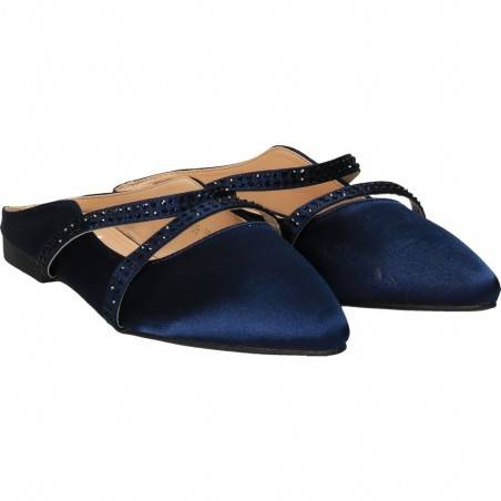Saboti fashion din satin albastru, marca Mellisa