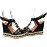 Sandale negre fashion, cu platforma, Sweet Shoes