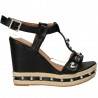 Sandale negre fashion, cu platforma, Sweet Shoes