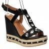 Sandale negre fashion, cu platforma, Sweet Shoes