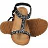 Sandale joase, cu pietre, culoarea neagra, Flyfor