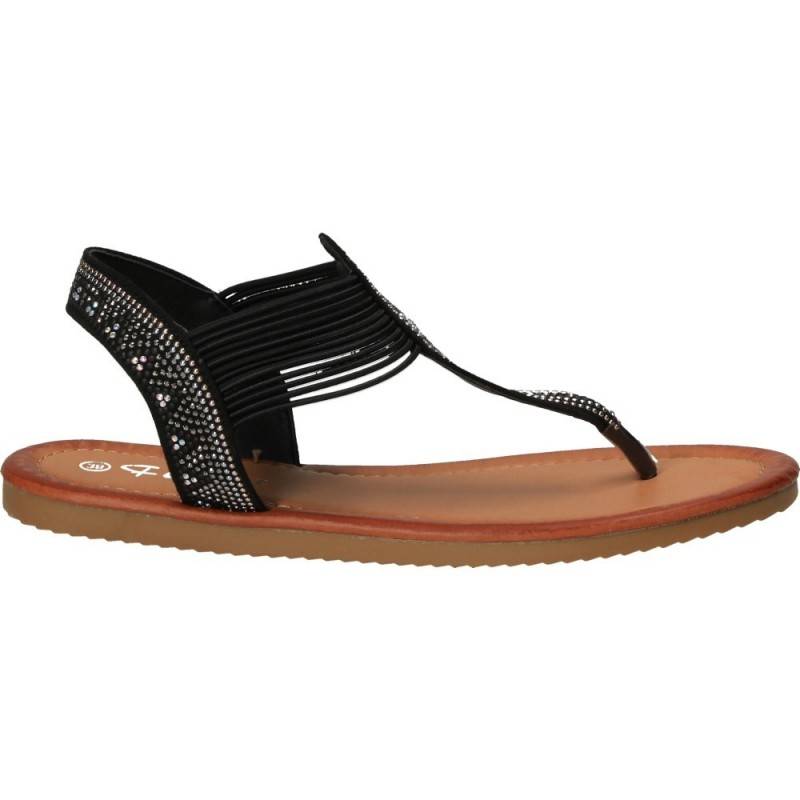 Sandale negre trendy, cu strasuri, Marca Flyfor Sandale negre trendy, cu strasuri, Marca Flyfor