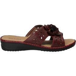 Saboti bordeaux cu floare, marca Defox