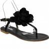 Sandale negre cu floare, trendy, marca Mellisa