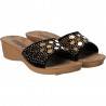 Saboti negri cu cercuri aurii, marca Fly Shoes