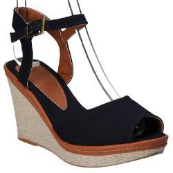 Sandale fashion de dama, bleumarin, din canvas