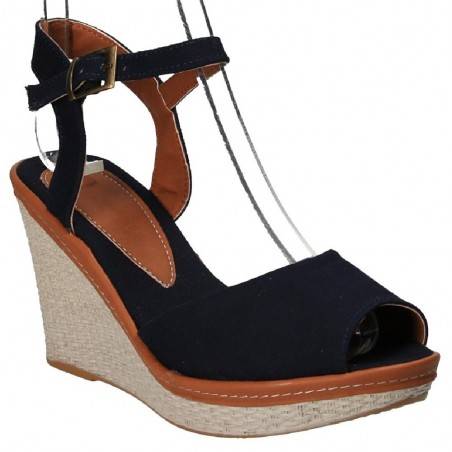 Sandale fashion de dama, bleumarin, din canvas